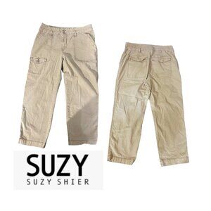 Women's Size 13 Beige Suzy Shier Khaki Pants With 5 Pockets